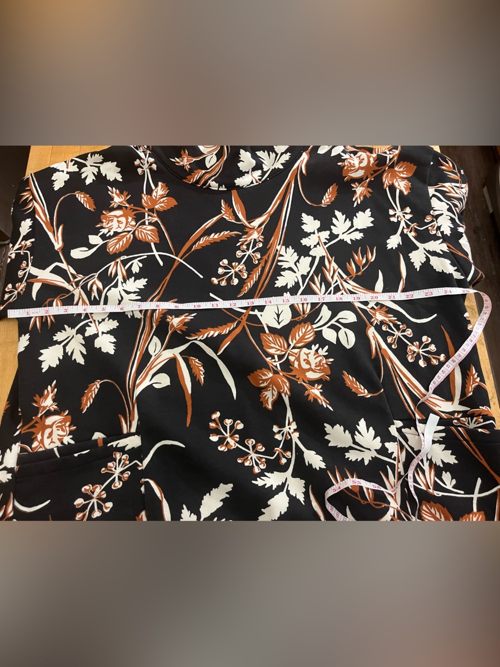 Columbia Black Botanical Leaf Print Cowl Funnel Neck Pullover 2X - Picture 7 of 12